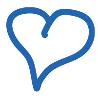 Blaues Herzsymbol, das Liebe und Verbundenheit darstellt, geeignet für die Startseite einer Webseite.