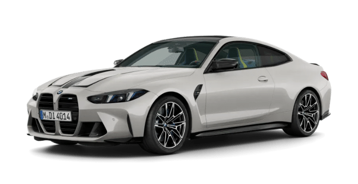 BMW M4 Coupé in weißer Lackierung mit sportlichem Design und markanten Linien, ausgestattet mit einem leistungsstarken Motor und modernen Technologien, ideal für Fahrbegeisterte und Sportwagenliebhaber.