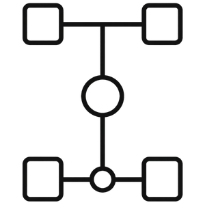 Technische Illustration eines Fahrzeugantriebs mit schematischer Darstellung von Achsen und Differentialen, passend zum Thema iX1-Entwurf.